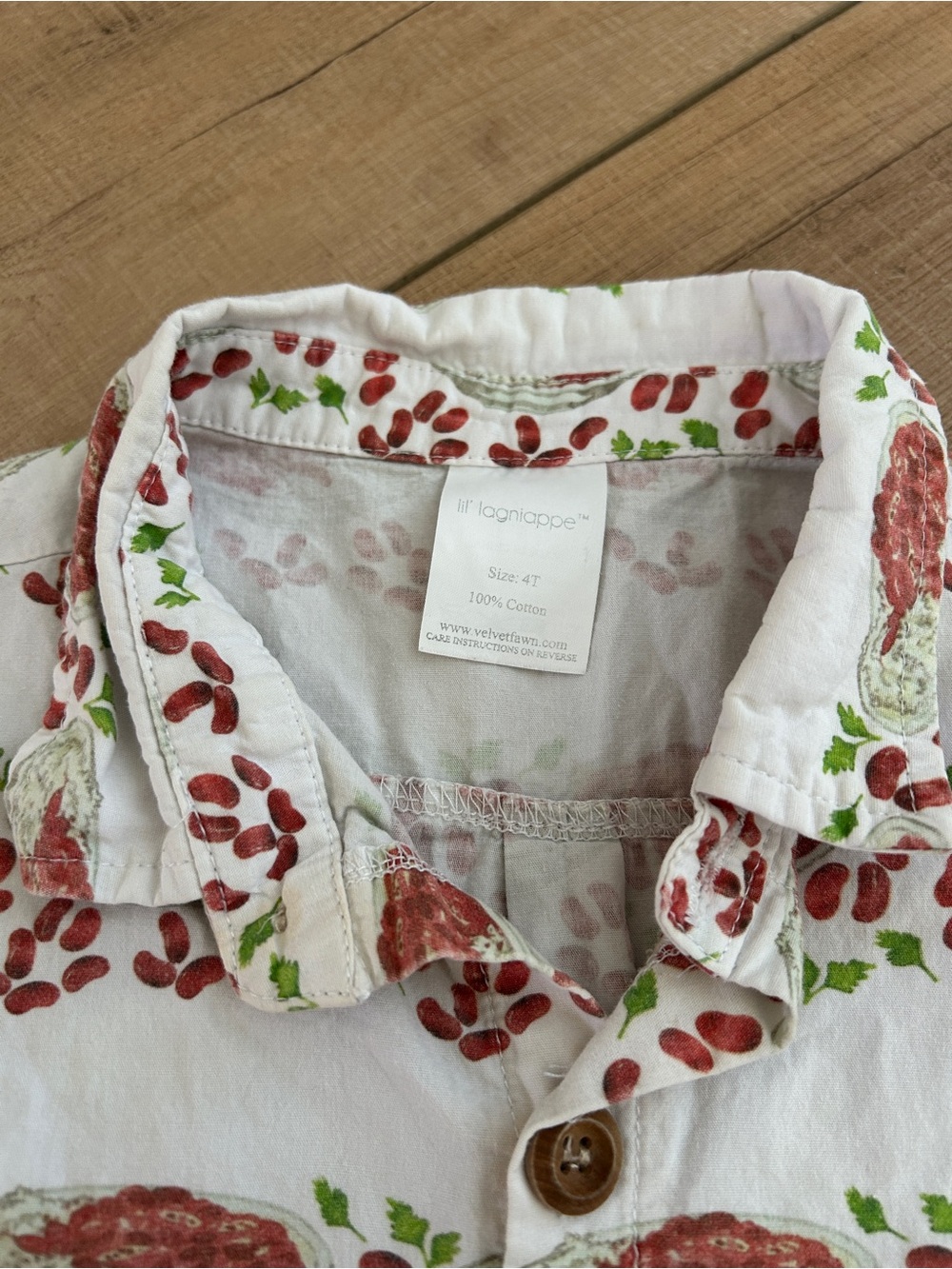 Red Beans and Rice button down shirt - Picture 3 of 4